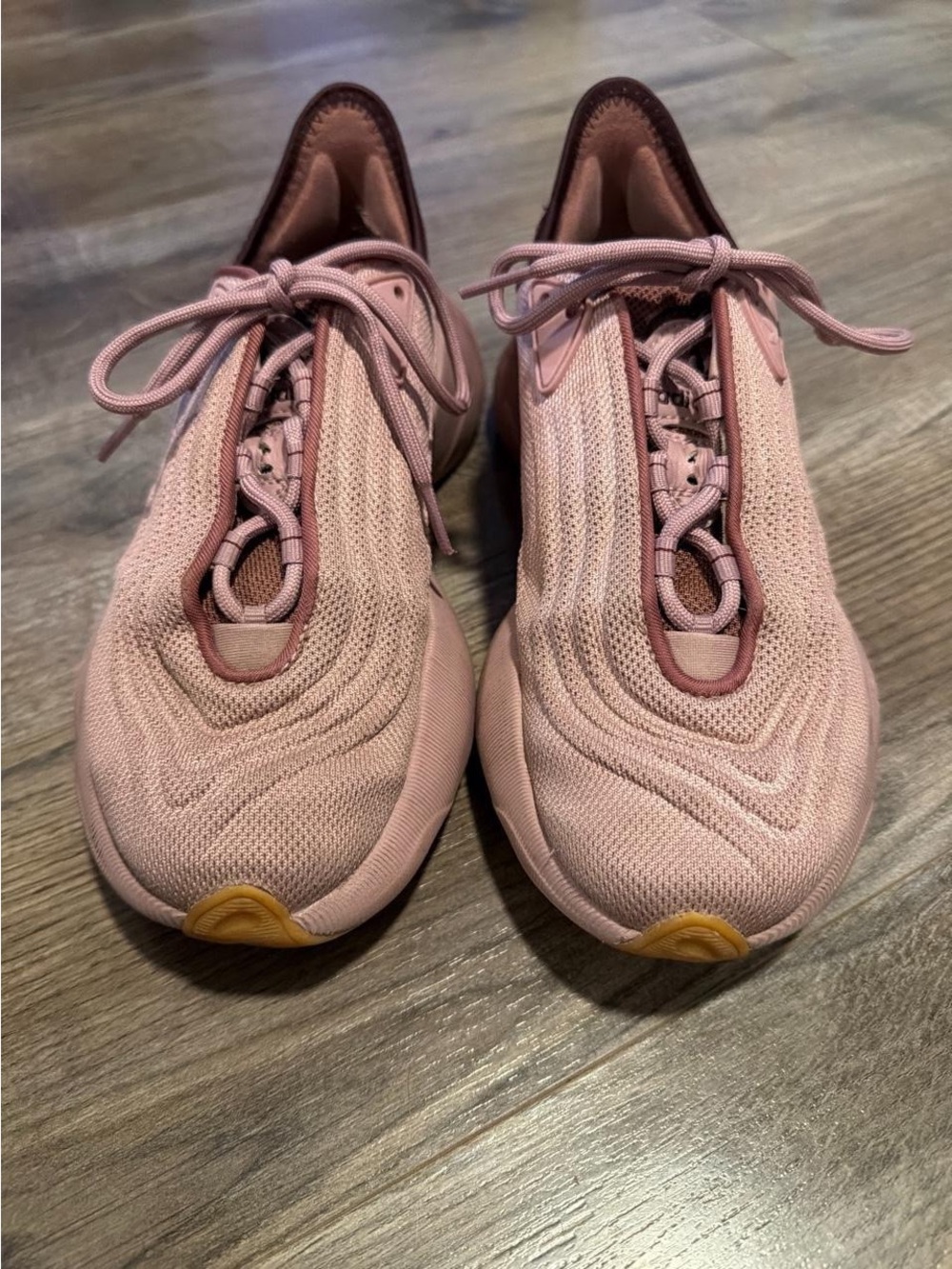 adidas Women's Dusty Pink Knit Lace-Up Sneakers